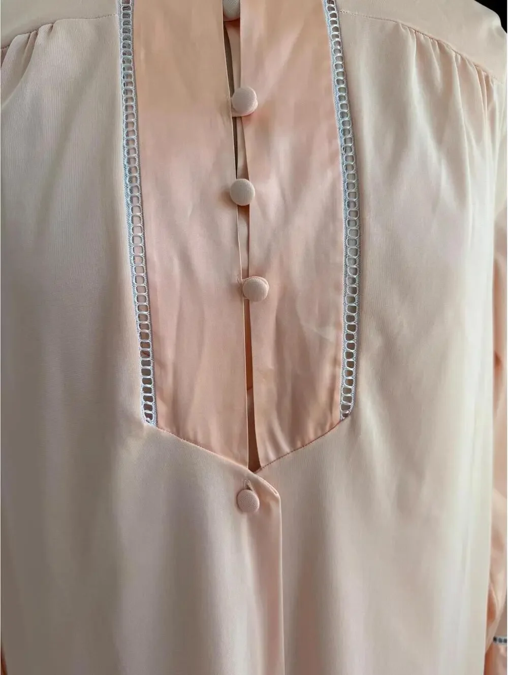 Vintage Gossard Artemis Nightgown Robe Set, Peach Satin Nylon, 1970s